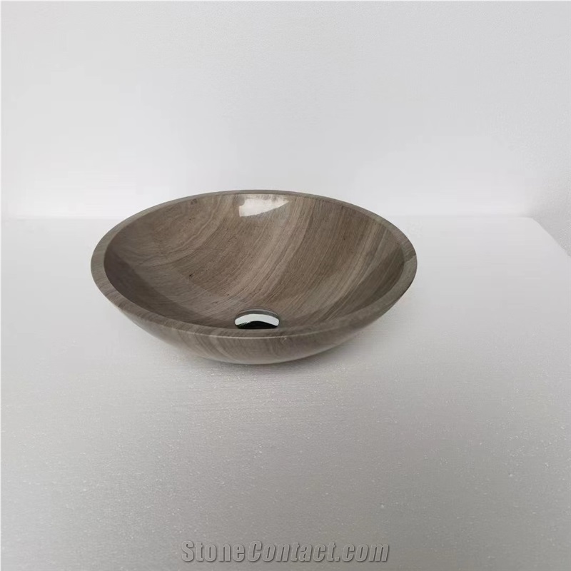 Round Pink Onyx Wash Basins For Bathroom