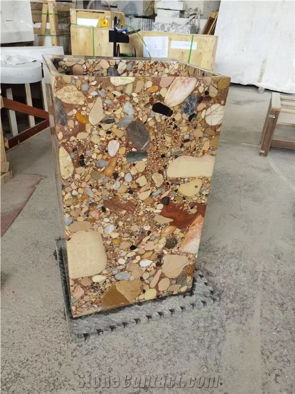 Solid Blue Stone Pedestal Wash Basin For Outdoor Use