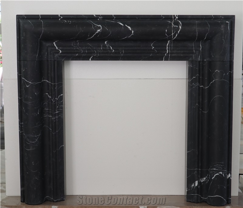 2023 Black Marquina Marble French Style Fireplace