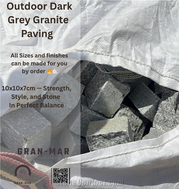 Dark Grey Granite Cubes Cobblestones
