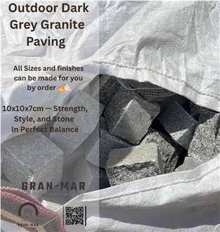 Dark Grey Granite Cubes Cobblestones