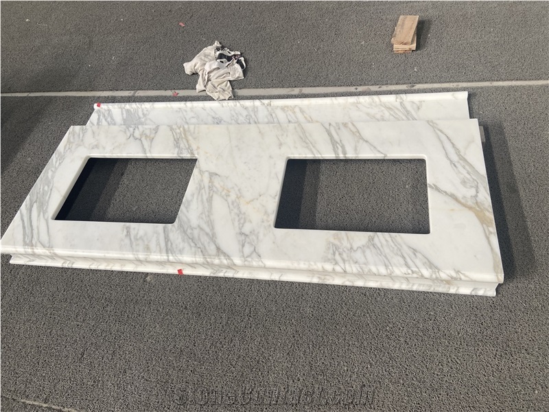 Arabescato Venato Marble Matte Finish Prefab Vanity Tops