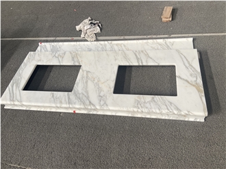 Arabescato Venato Marble Matte Finish Prefab Vanity Tops