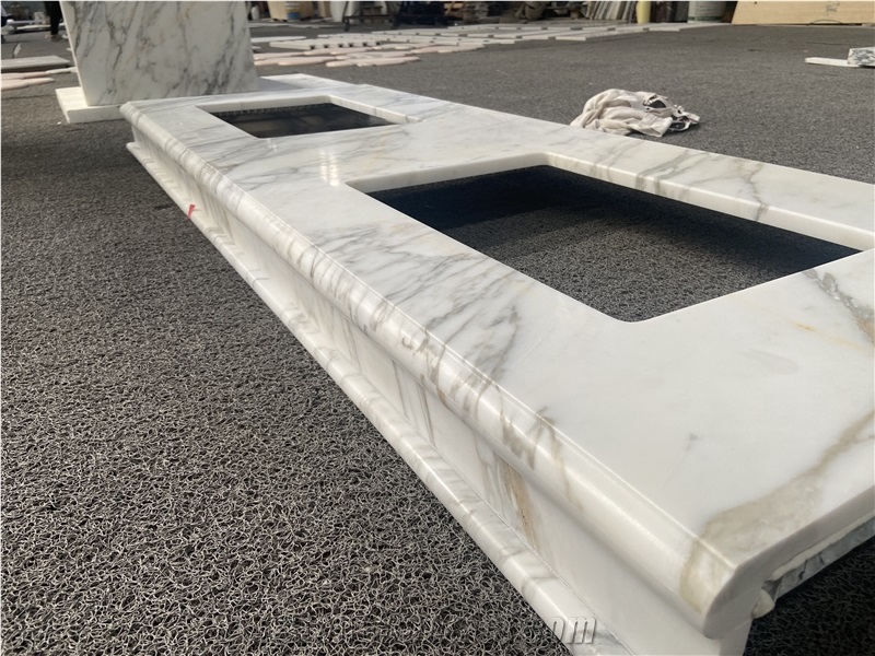 Arabescato Venato Marble Matte Finish Prefab Vanity Tops