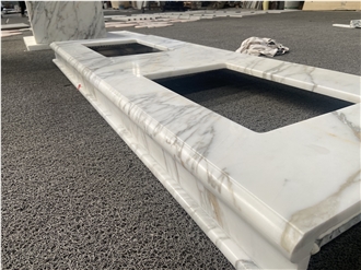 Arabescato Venato Marble Matte Finish Prefab Vanity Tops