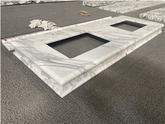 Arabescato Venato Marble Matte Finish Prefab Vanity Tops