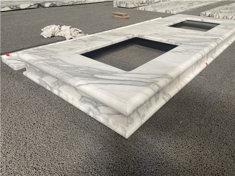 Arabescato Venato Marble Matte Finish Prefab Vanity Tops