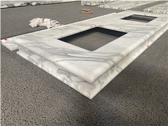 Arabescato Venato Marble Matte Finish Prefab Vanity Tops