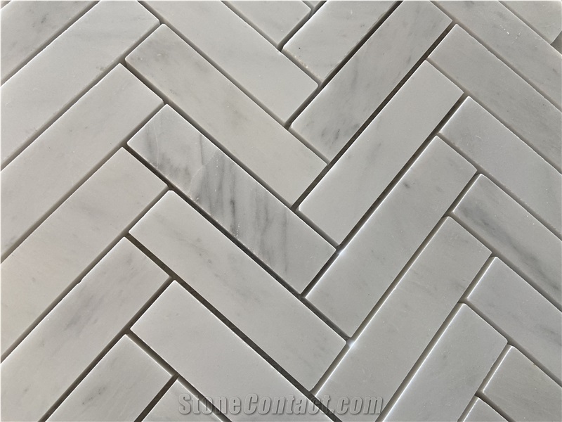 Carrara White Marble Mosaic  Mosaic Tiles Kitchen Backplash