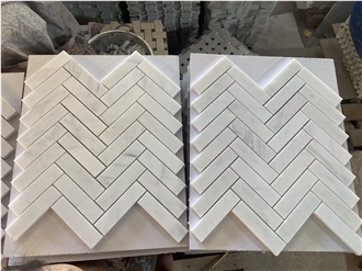 Carrara White Marble Mosaic  Mosaic Tiles Kitchen Backplash