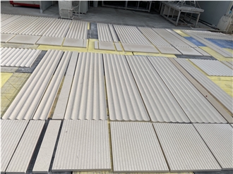 Portugal Beige Limestone Grooves Exterior Wall Panels