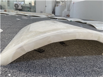 Pure White Onyx Hollow Column Panels