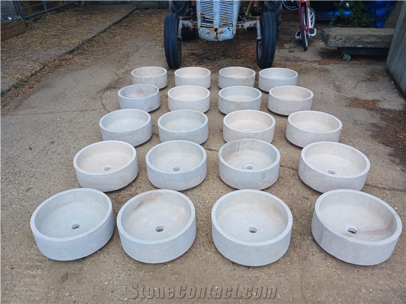 Travertine Round Wash Basins