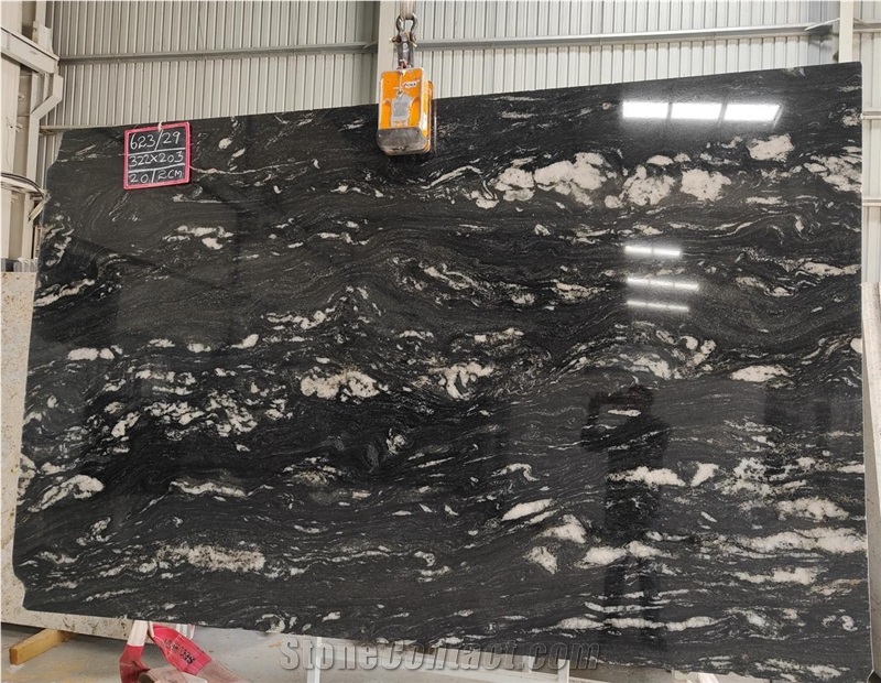 Cosmic Black Granite Slabs 2Cm Polished