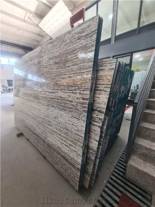 Iran Silver Travertine Slabs