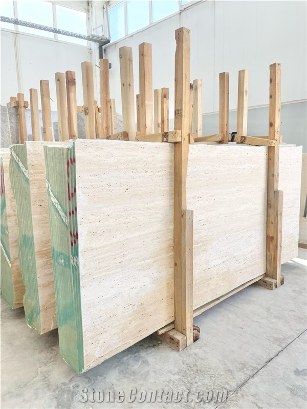 Ivory White Travertine Slabs