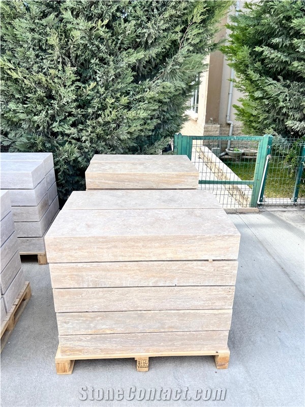 Travertine Block Exterior Steps