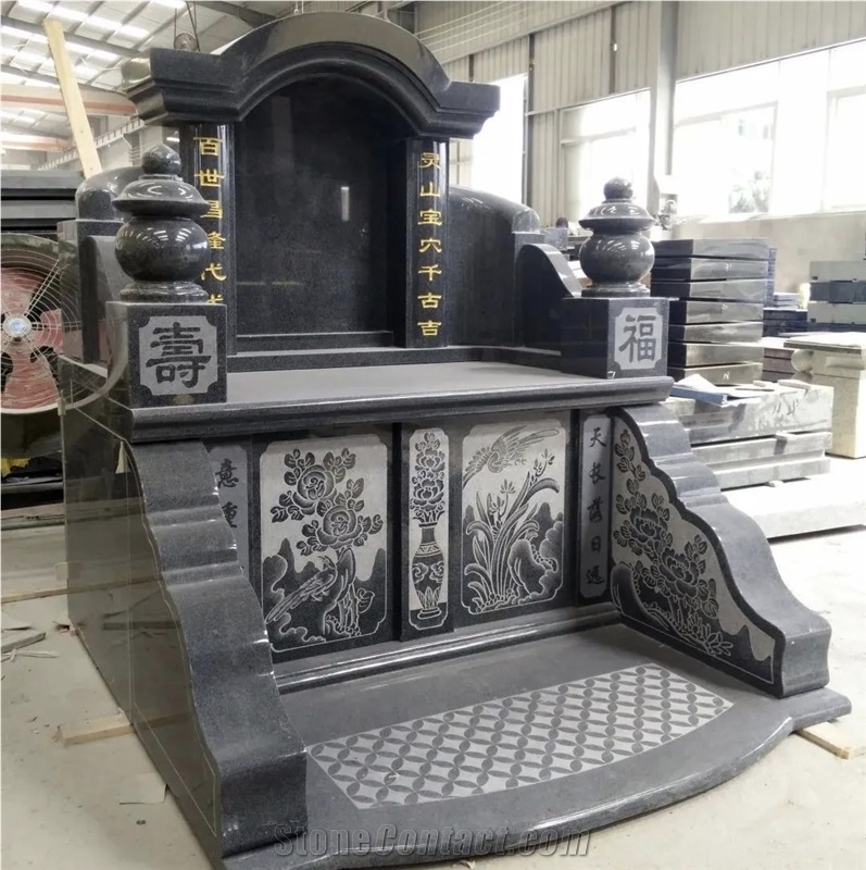 Absolute Black Granite Japanese Monument