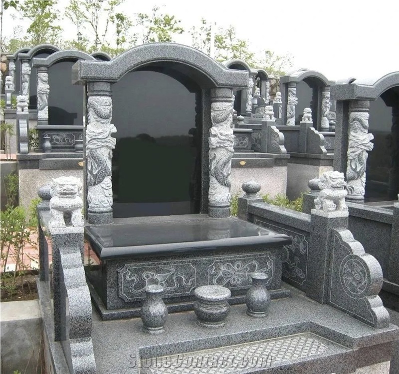 Absolute Black Granite Japanese Monument