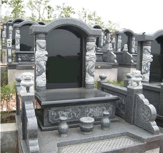 Absolute Black Granite Japanese Monument