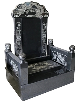 Absolute Black Granite Japanese Monument