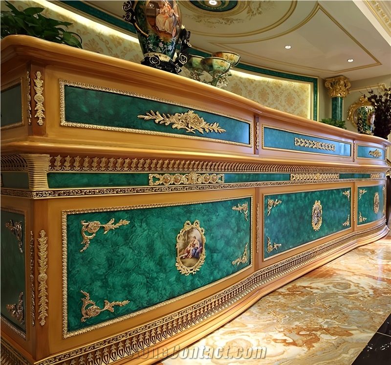 Natural Malachite Green Stone Column