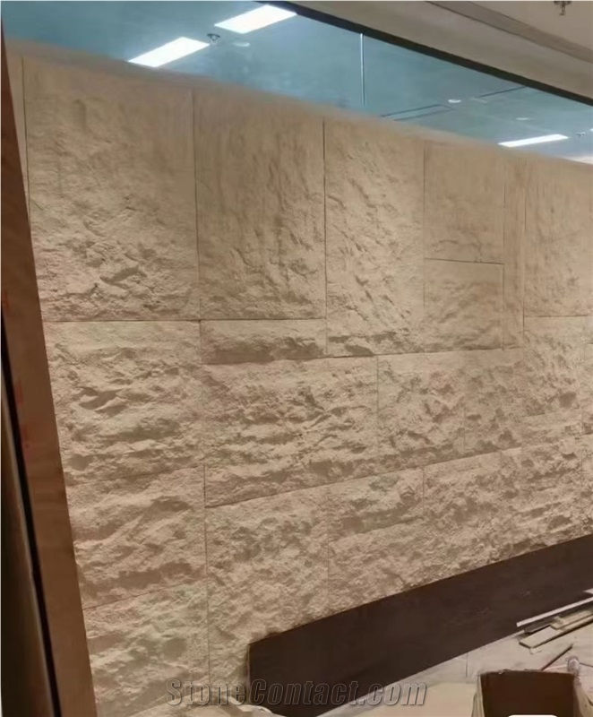 Turkey White Sand Limestone Natural Surface Tiles For Hotel Interior Wall