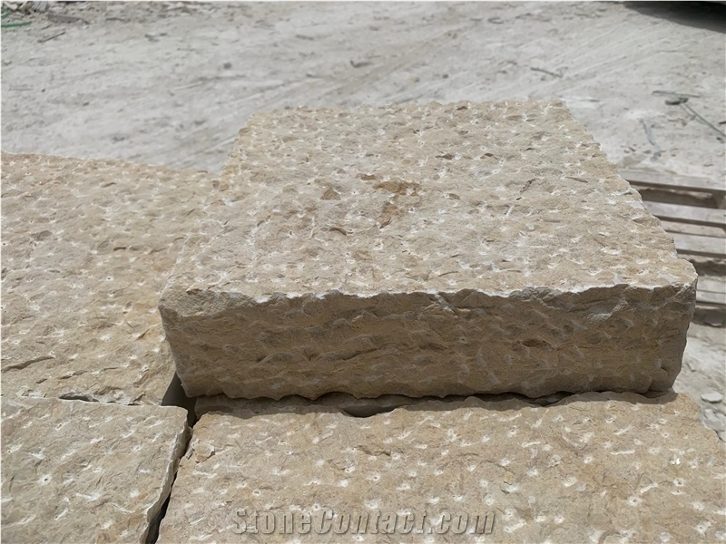Sunny Menia Limestone Chiseled Cobblestone, Pavers