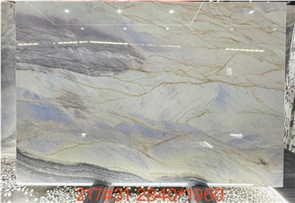 Bethany Blue Quartzite Slabs For Interior High-End Decor