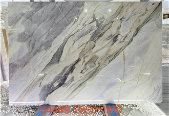Bethany Blue Quartzite Slabs For Interior High-End Decor
