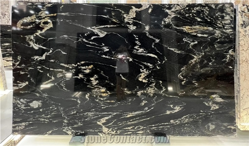 Black Cosmic Granite Slabs For Interior Design
