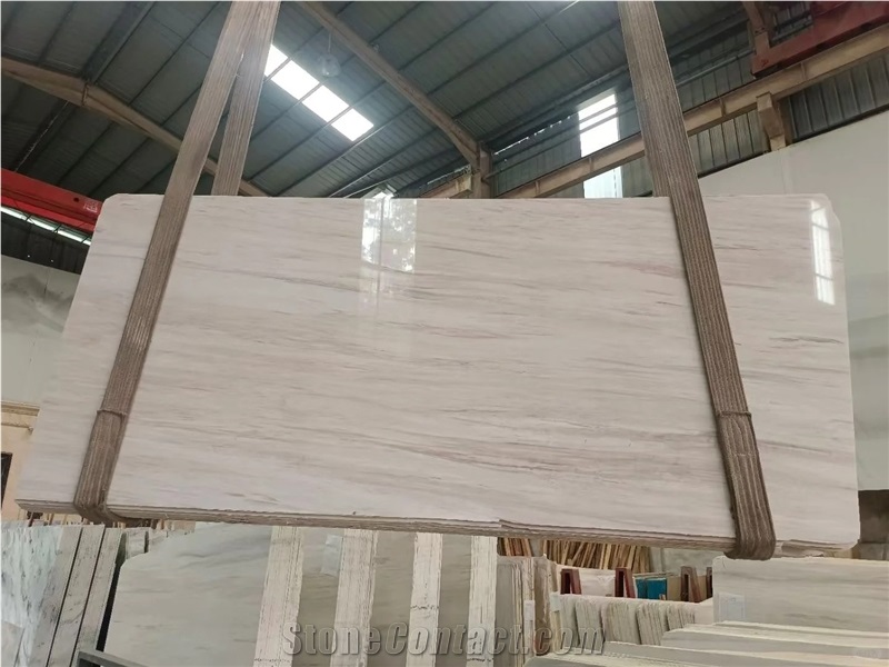 China Eurasian White Wood Marble Slabs For Floor Wall