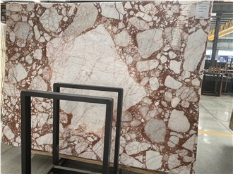 Luxury Calacatta Red Bulgari Marble Slab Tiles