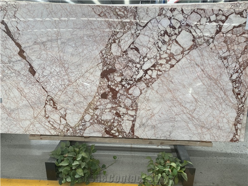 Luxury Calacatta Red Bulgari Marble Slab Tiles