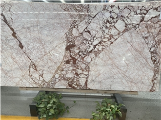 Luxury Calacatta Red Bulgari Marble Slab Tiles