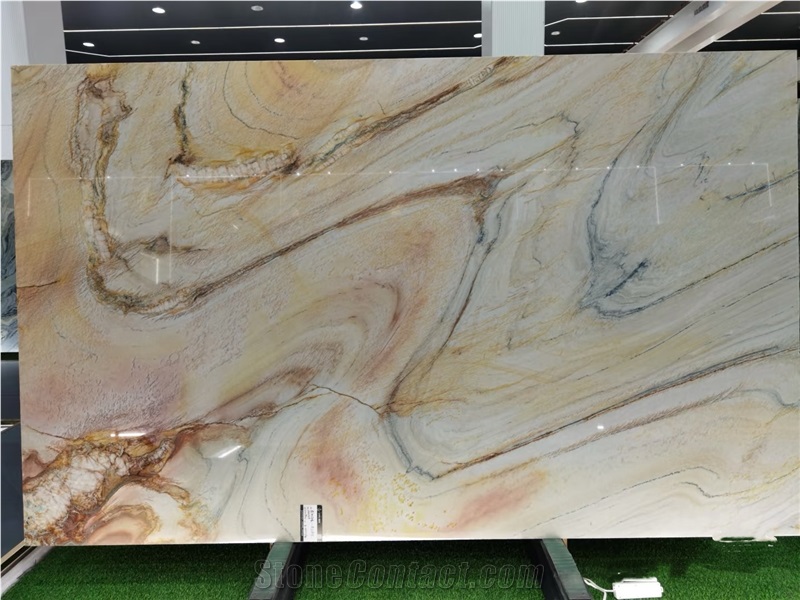 Luxury Polished Rainbow Impression Quartzite Slabs