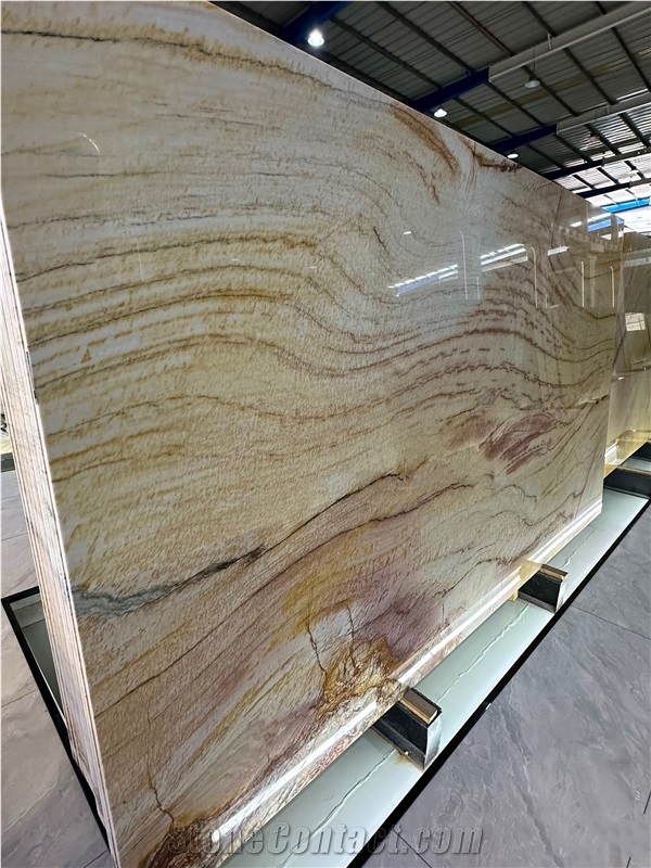 Luxury Polished Rainbow Impression Quartzite Slabs