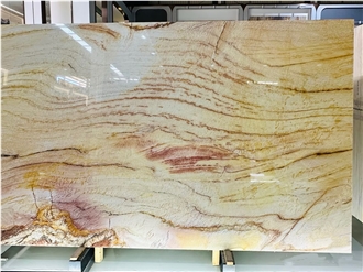 Luxury Polished Rainbow Impression Quartzite Slabs