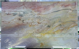 Luxury Polished Rainbow Impression Quartzite Slabs