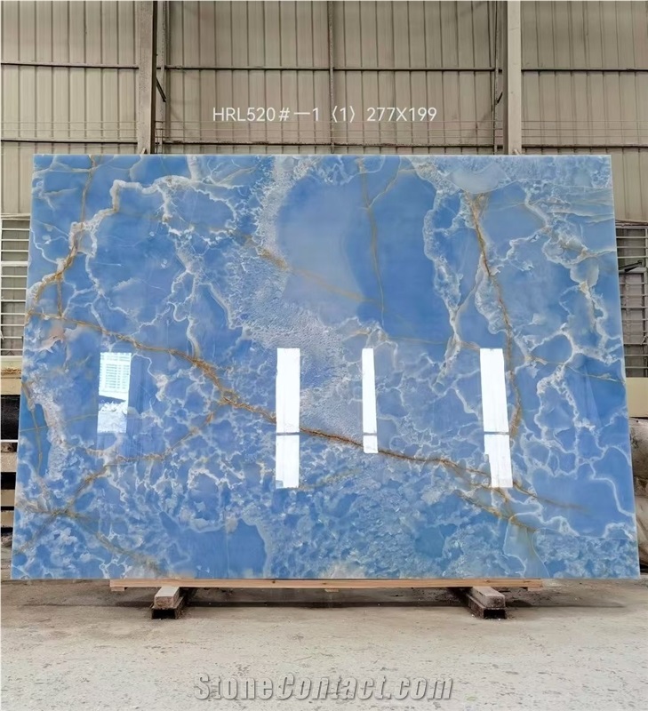 Natural Stone Blue Onyx Slabs For Luxury Design