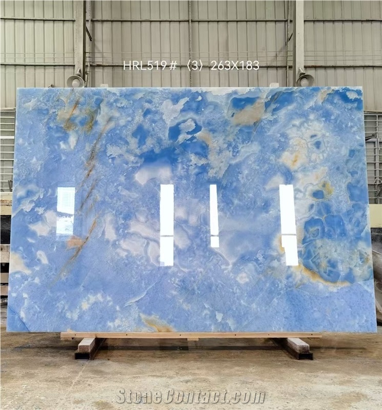 Natural Stone Blue Onyx Slabs For Luxury Design