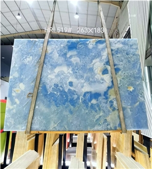 Natural Stone Blue Onyx Slabs For Luxury Design