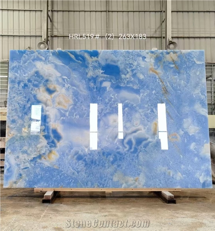 Natural Stone Blue Onyx Slabs For Luxury Design
