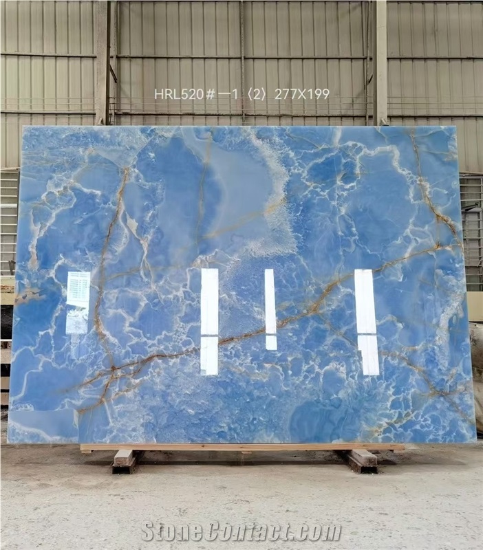 Natural Stone Blue Onyx Slabs For Luxury Design
