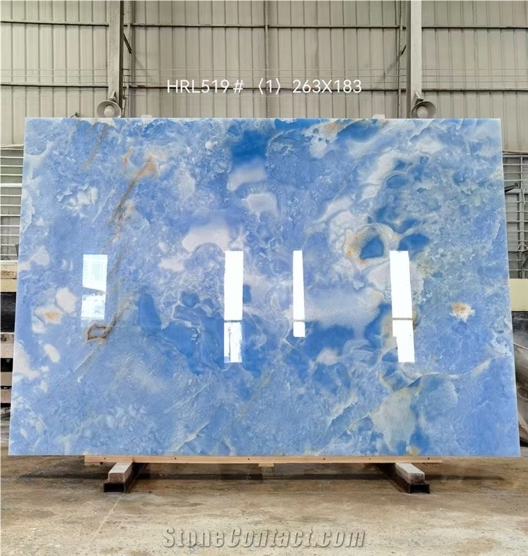 Natural Stone Blue Onyx Slabs For Luxury Design
