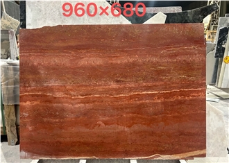 Natural Stone Red Travertine Slabs For Wall Floor