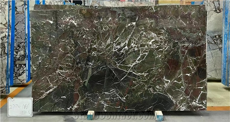 Petroleum Green Marble Slabs For Interior Design