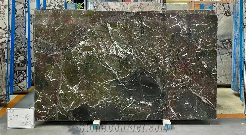 Petroleum Green Marble Slabs For Interior Design