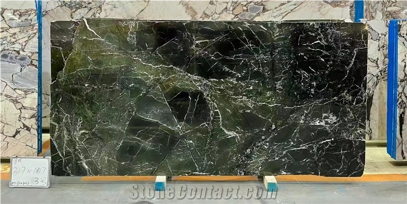 Petroleum Green Marble Slabs For Interior Design