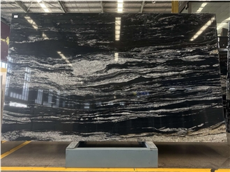 Polished Cosmos Black Granite Slabs